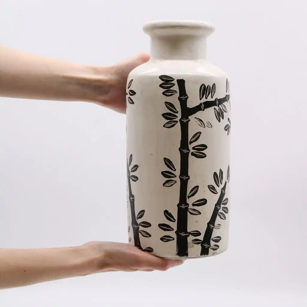 Emmy Jane Ceramic Vases from Lombok - Indonesian pottery - Fairly Traded - Black & White Home & Garden > Decor > Vases > Ceramic Vases from Lombok > Indonesian pottery Vases > Fairly Traded vases > Black & White Vases emmy-jane-boutique.myshopify.com
