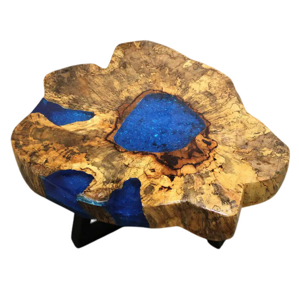 Ancient Wisdom Wooden Coffee Table - Natural Tamarind Wood and Resin - Aqua and Sky Blue Furniture > Tables > Accent Tables > Coffee Tables > Wooden Coffee Table > Natural Tamarind Wood and Resin Accent Tables > Aqua and Sky Blue Coffee Tables emmy-jane-boutique.myshopify.com