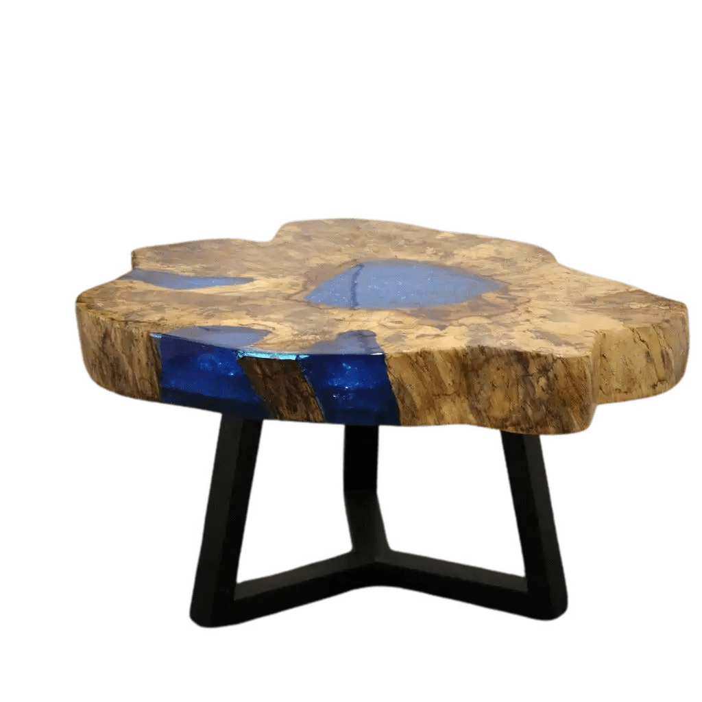 Ancient Wisdom Wooden Coffee Table - Natural Tamarind Wood and Resin - Aqua and Sky Blue Furniture > Tables > Accent Tables > Coffee Tables > Wooden Coffee Table > Natural Tamarind Wood and Resin Accent Tables > Aqua and Sky Blue Coffee Tables emmy-jane-boutique.myshopify.com
