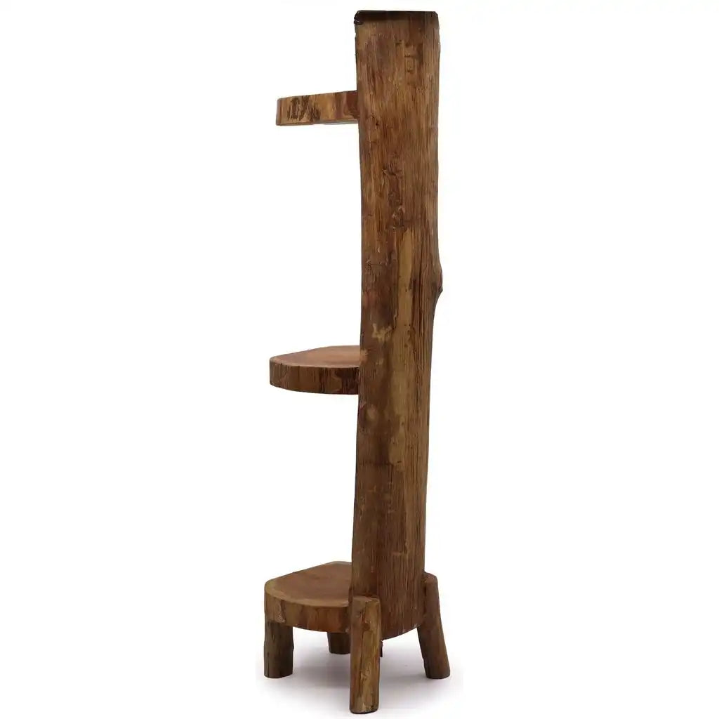 Emmy Jane Natural Wooden Display Stand - Rustic Teak Log Shelves Furniture > Shelving > Bookcases & Standing Shelves > Wooden Display Shelves emmy-jane-boutique.myshopify.com