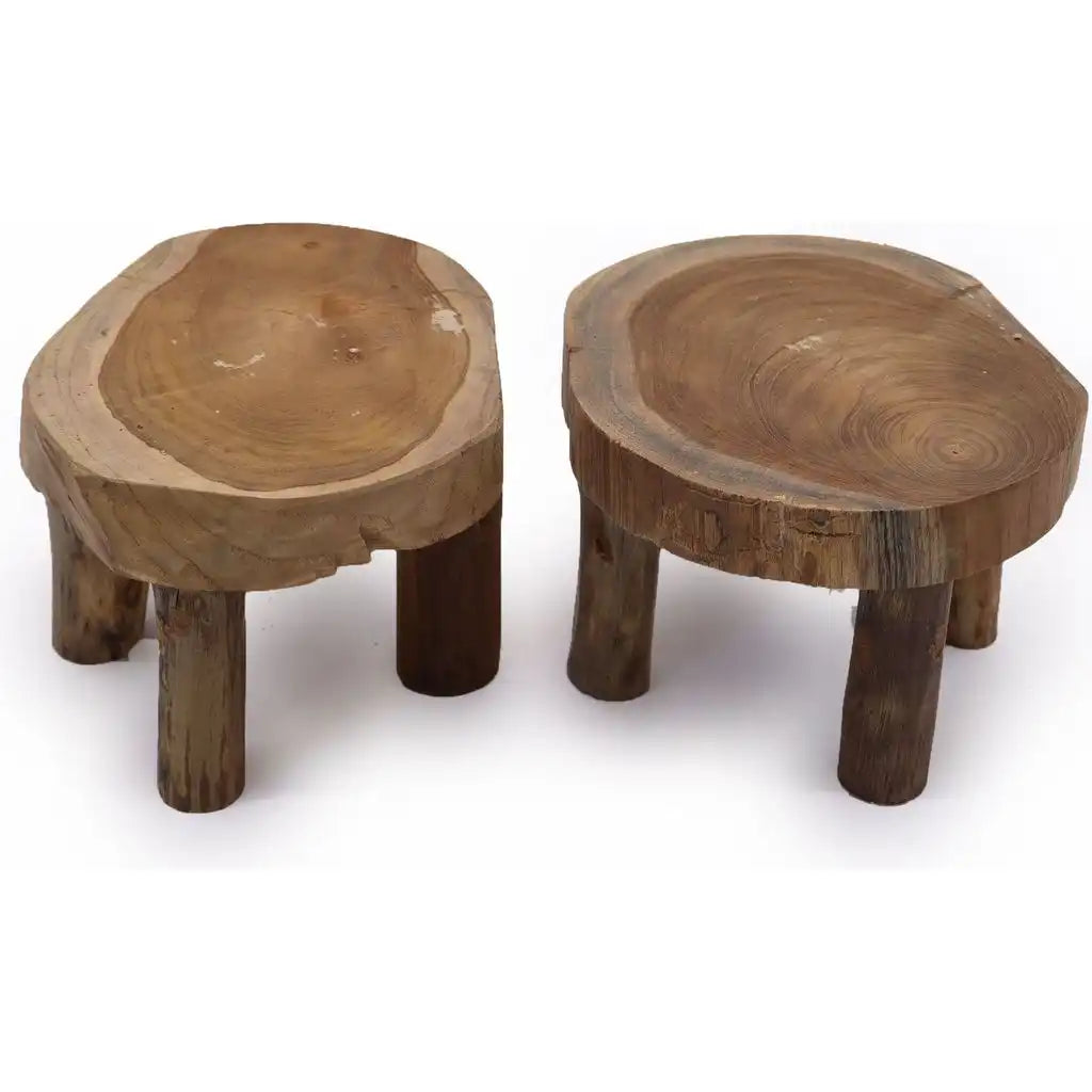 Emmy Jane Wooden Display Tables - Sustainable Natural Teak Wood - Set of 2 - 3 Sizes Furniture > Tables > Accent Tables > Wooden Display Tables emmy-jane-boutique.myshopify.com