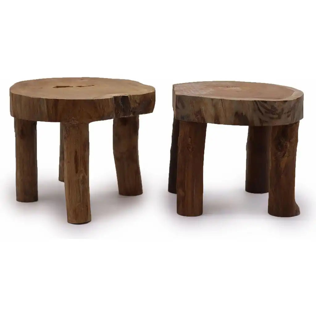 Emmy Jane Wooden Display Tables - Sustainable Natural Teak Wood - Set of 2 - 3 Sizes Furniture > Tables > Accent Tables > Wooden Display Tables emmy-jane-boutique.myshopify.com
