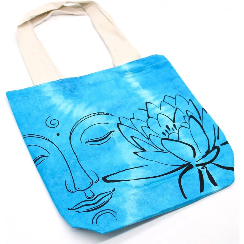 Ancient Wisdom Natural Tie-Dye Bags - Indian Cotton - Blue & Pink Shades Apparel & Accessories > Handbags, Wallets & Cases > Shopper Bags > Cotton Tote Bags > Tie Die Bags emmy-jane-boutique.myshopify.com