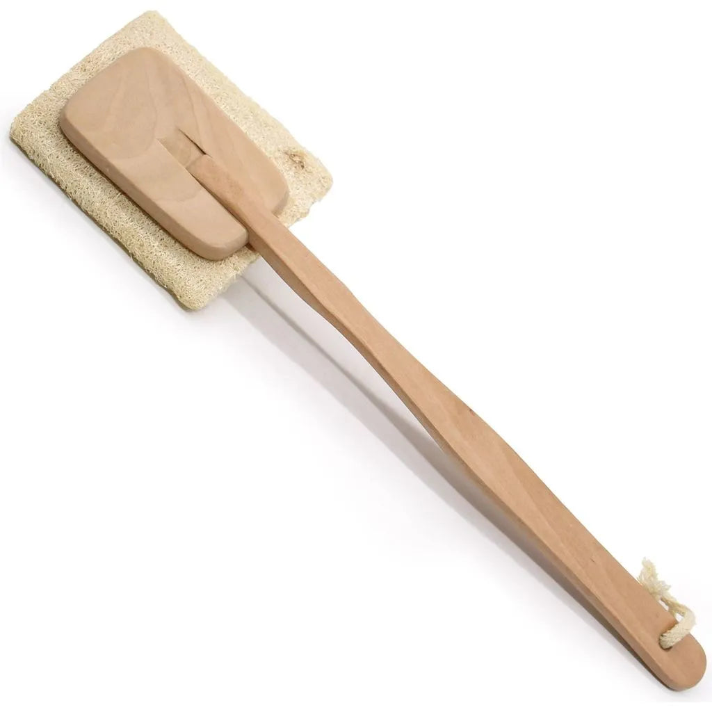 Ancient Wisdom Sustainable Hemu Wood & Loofah Long Handle Bath & Shower Brush Health & Beauty > Personal Care > Cosmetics > Bath & Body > Bath Brushes > Wooden Body Brushes emmy-jane-boutique.myshopify.com