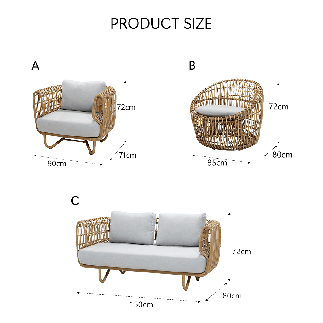 rattan garden set with side table
