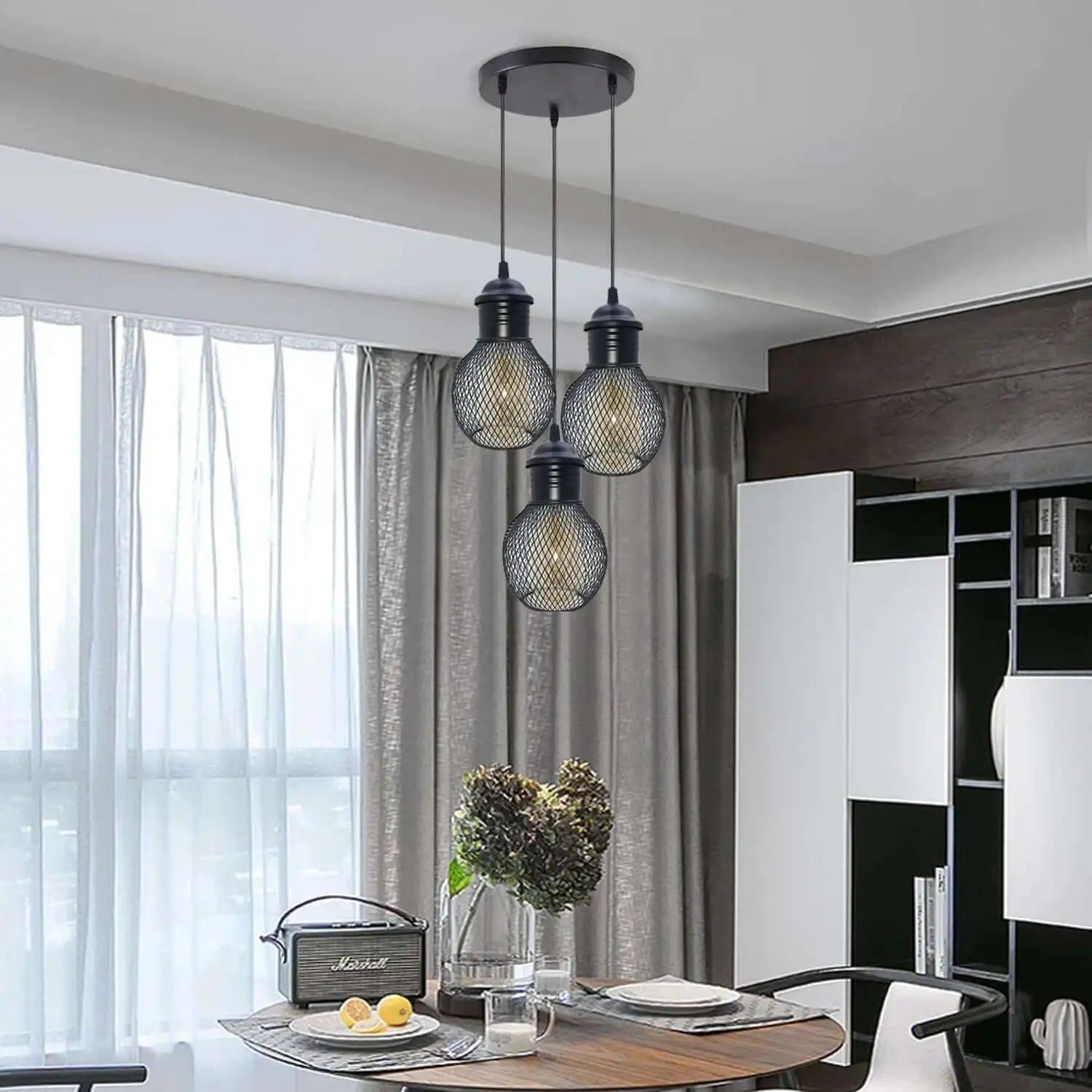 LEDSone 3 Head Retro Industrial Loft Cage Ceiling Pendant Light Home & Garden > Lighting > Lighting Fixtures > Ceiling Light Fixtures > Wire Cage Lights >3 Head Retro Industrial Loft Cage Ceiling Pendant Lights emmy-jane-boutique.myshopify.com