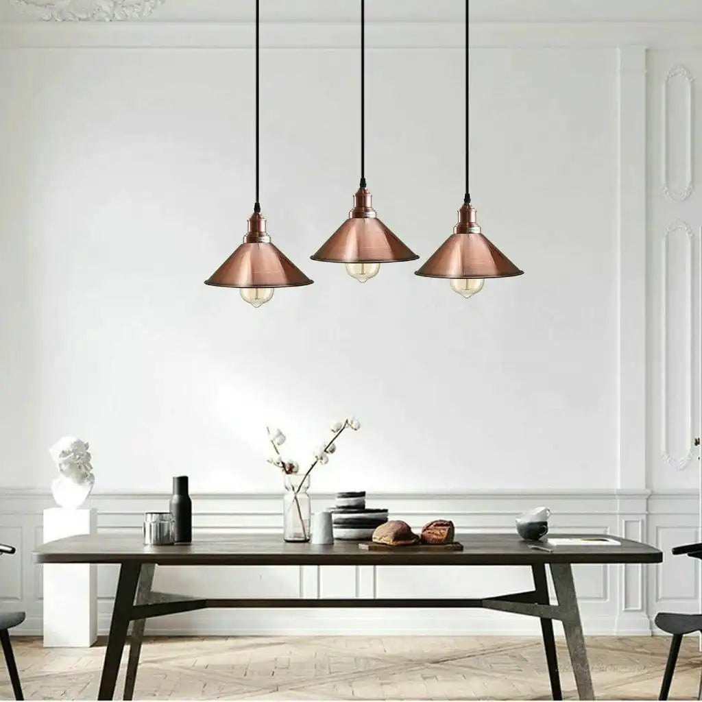 LEDSone Industrial Pendant Light with 3 Heads Cone Style Chandelier Home & Garden > Lighting > Lighting Fixtures > Ceiling Light Fixtures > Ceiling Lights > Metal Ceiling Lights > Pendant Lights emmy-jane-boutique.myshopify.com