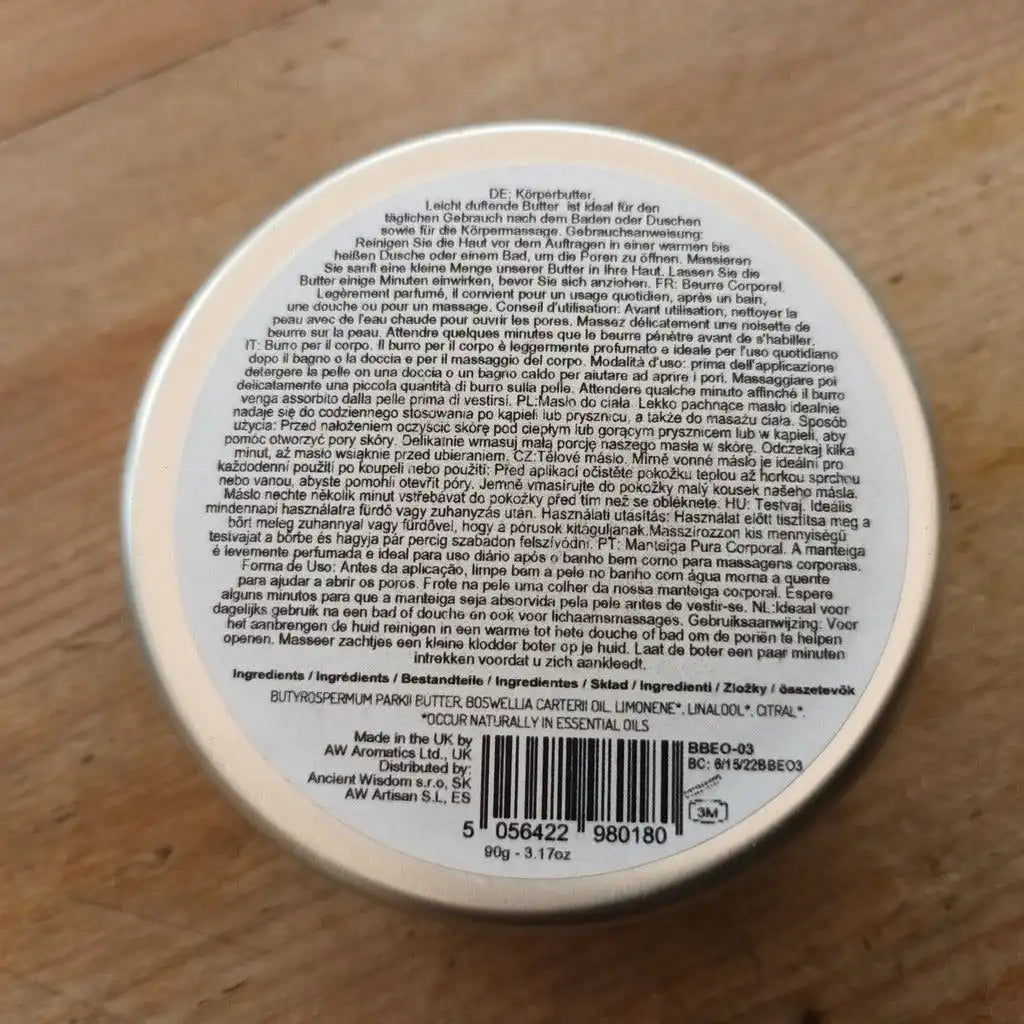 Ancient Wisdom Ancient Wisdom - Natural Aromatherapy Shea Body Butter - 90g - Vegan Friendly Health & Beauty > Personal Care > Cosmetics > Skin Care > Lotion & Moisturizer > Body Butter > Vegan Body Butter > Natural Aromatherapy Shea Body Butter emmy-jane-boutique.myshopify.com