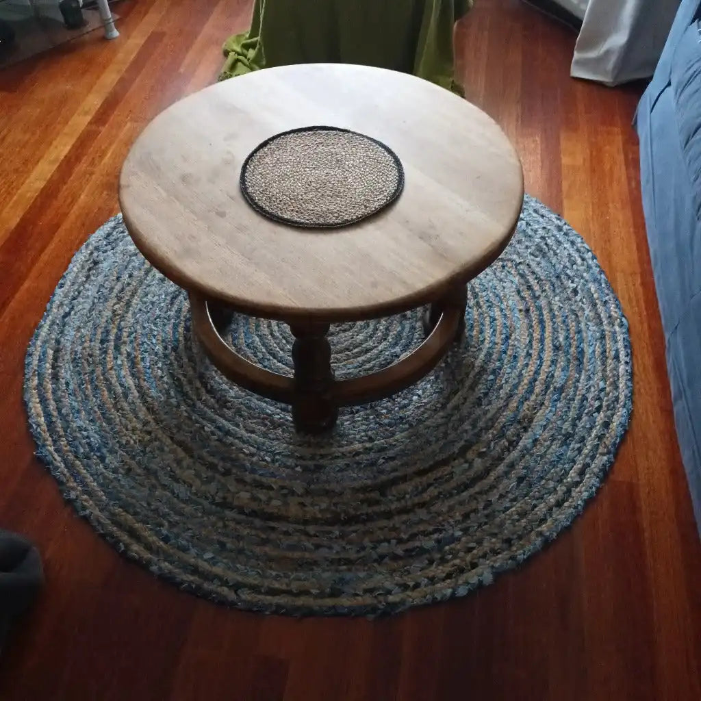 AW Artisan Eco-Friendly Rugs - Sustainable Jute & Recycled Denim - Fairly Traded - 3 Sizes Home & Garden > Decor > Rugs > Round Jute and Recycled Cotton Rugs > Eco-Friendly Rugs emmy-jane-boutique.myshopify.com