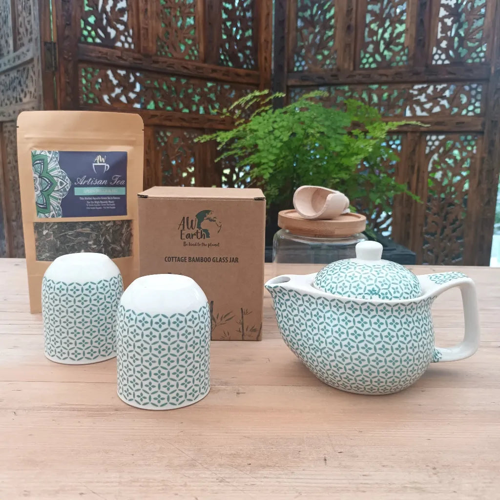 Emmy Jane Tea Gift Set Diffuser Teapot Cups Tea Storage Jar & Scoop Home & Garden > Kitchen & Dining > Tableware > Coffee & Tea Sets > Herbal Teapot Sets > Tea Gift Set Diffuser Teapot Cups Tea & Storage Jar emmy-jane-boutique.myshopify.com