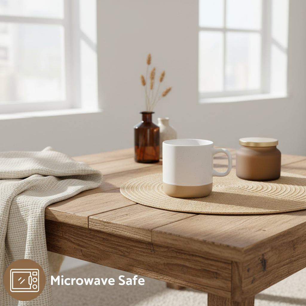 Mogarden Ceramic Coffee Mug White Speckled Stoneware 355ml 4-Pack Mug emmy-jane-boutique.myshopify.com