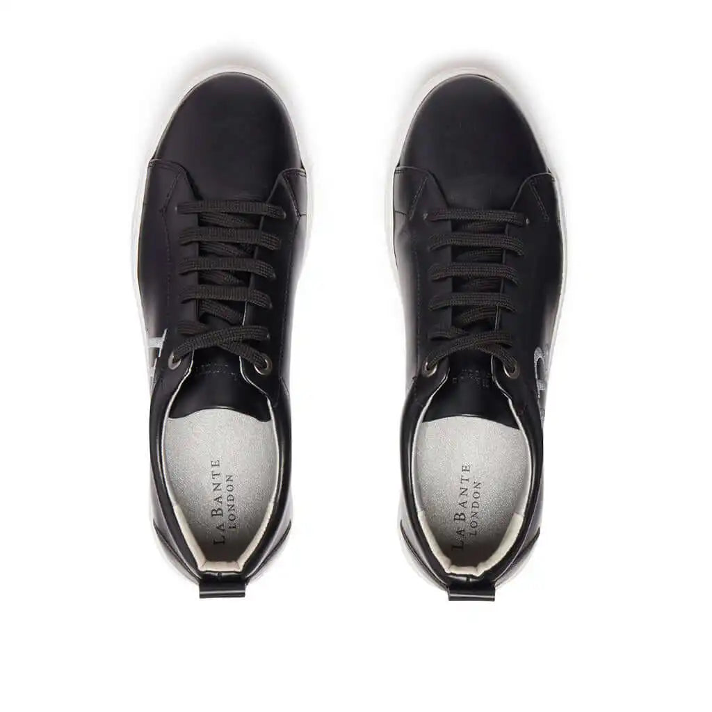 LaBante London Vegan Leather Trainers - LB Black Apple Leather Sneakers for Women Apparel & Accessories > Shoes > Womens Sneakers > Vegan Leather Trainers > LB Black Apple Leather Sneakers for Women emmy-jane-boutique.myshopify.com