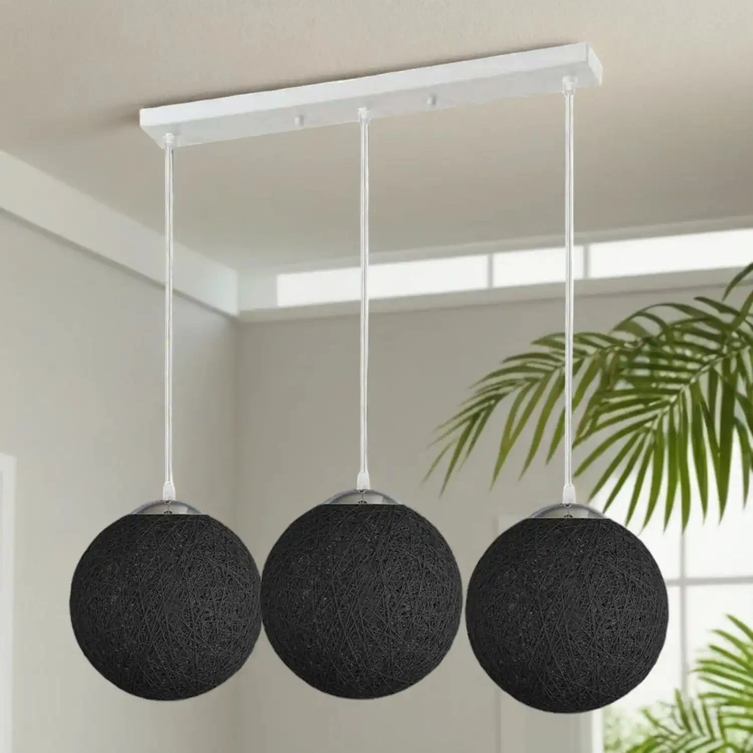 LEDSone Woven Bamboo Rattan Pendant Light -Black 3 Outlet Lighting Fixture Home & Garden > Lighting > Lighting Fixtures > Ceiling Light Fixtures > Bamboo Ceiling Lights > Black Ceiling Lights > Pendant Lights > Bamboo Lights emmy-jane-boutique.myshopify.com