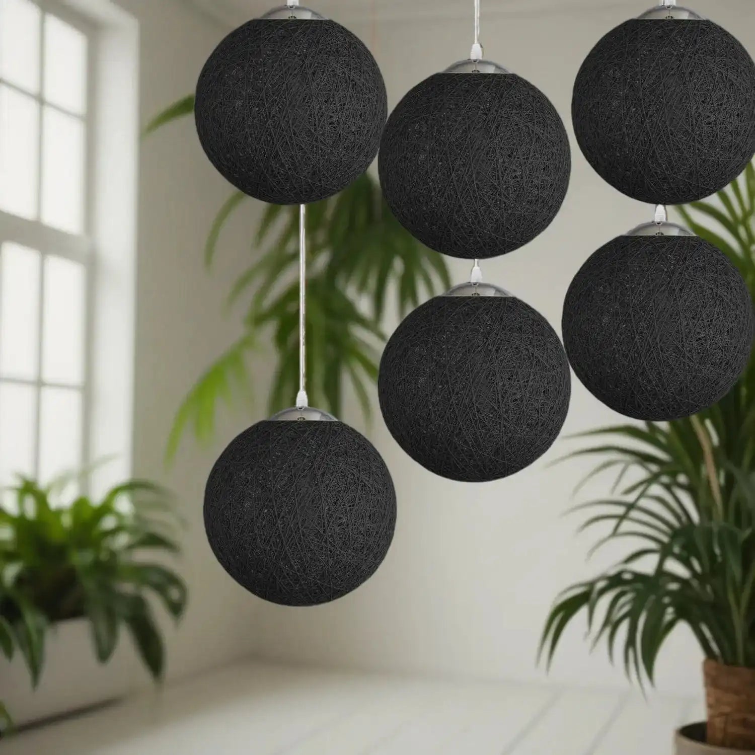 LEDSone Woven Bamboo Rattan Pendant Light -Black 3 Outlet Lighting Fixture Home & Garden > Lighting > Lighting Fixtures > Ceiling Light Fixtures > Bamboo Ceiling Lights > Black Ceiling Lights > Pendant Lights > Bamboo Lights emmy-jane-boutique.myshopify.com