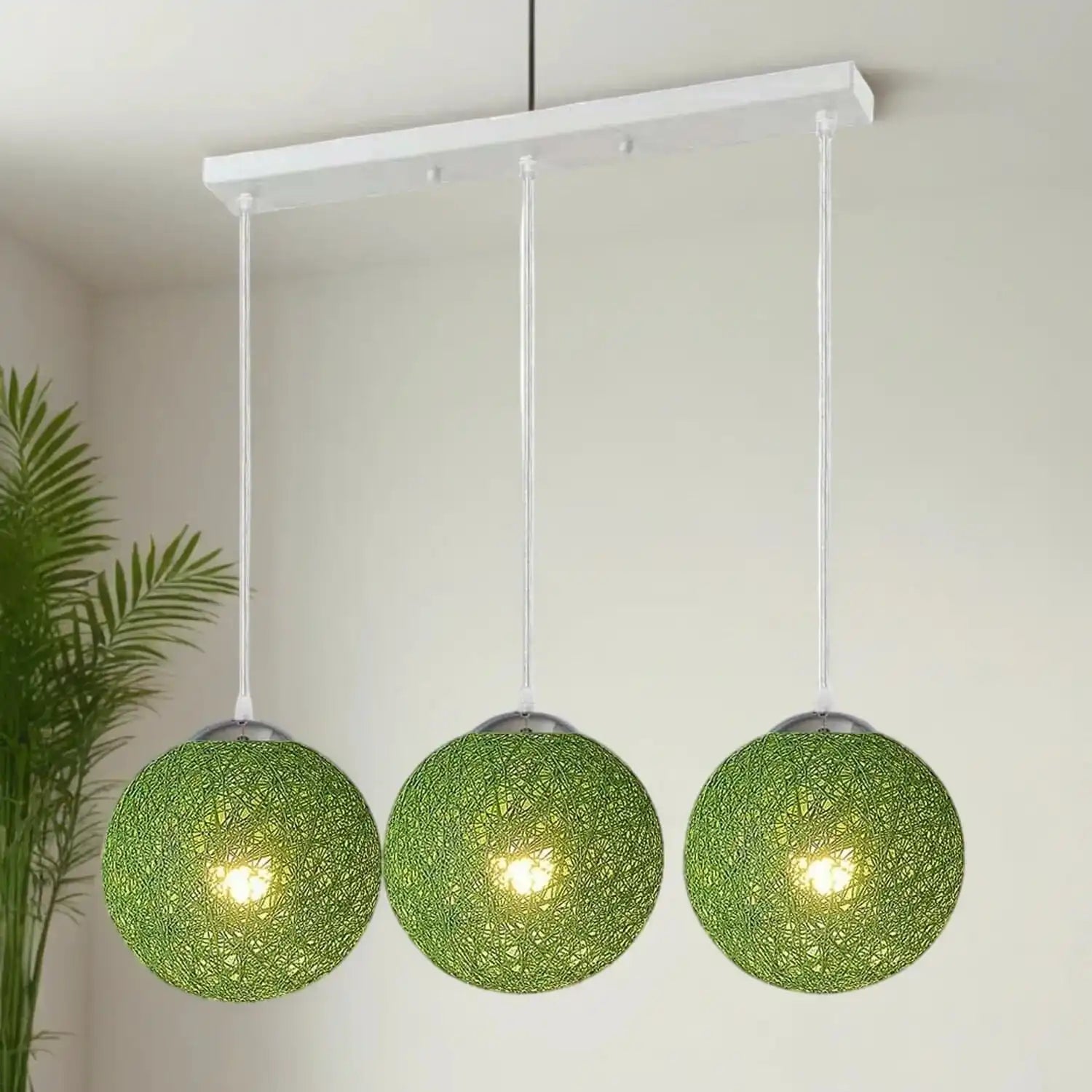 LEDSone Green Nordic Rattan Ceiling Light Home & Garden > Lighting > Lighting Fixtures > Ceiling Light Fixtures > Bamboo Ceiling Lights > Green Ceiling Lights > Pendant Lights > Bamboo Lights emmy-jane-boutique.myshopify.com