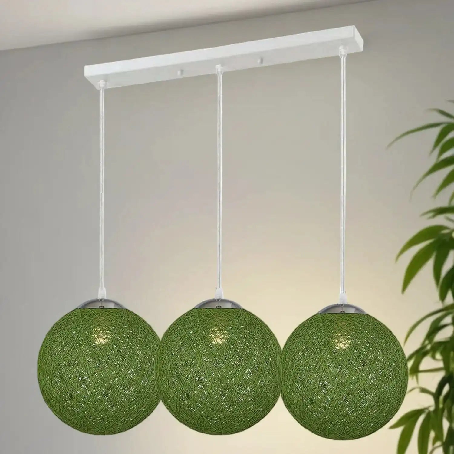 LEDSone Green Nordic Rattan Ceiling Light Home & Garden > Lighting > Lighting Fixtures > Ceiling Light Fixtures > Bamboo Ceiling Lights > Green Ceiling Lights > Pendant Lights > Bamboo Lights emmy-jane-boutique.myshopify.com