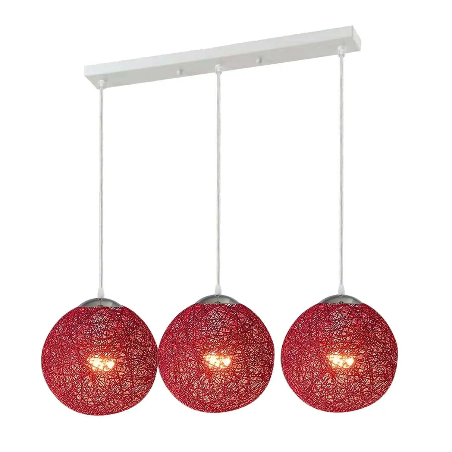 LEDSone 3-Head Red Bamboo Wicker Pendant Lights Home & Garden > Lighting > Lighting Fixtures > Ceiling Light Fixtures > Bamboo Ceiling Lights > Red Ceiling Lights > Pendant Lights > Bamboo Lights emmy-jane-boutique.myshopify.com
