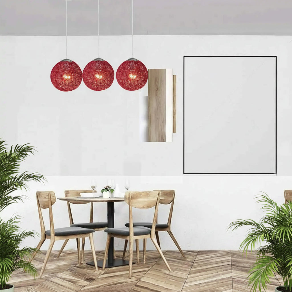 LEDSone 3-Head Red Bamboo Wicker Pendant Lights Home & Garden > Lighting > Lighting Fixtures > Ceiling Light Fixtures > Bamboo Ceiling Lights > Red Ceiling Lights > Pendant Lights > Bamboo Lights emmy-jane-boutique.myshopify.com