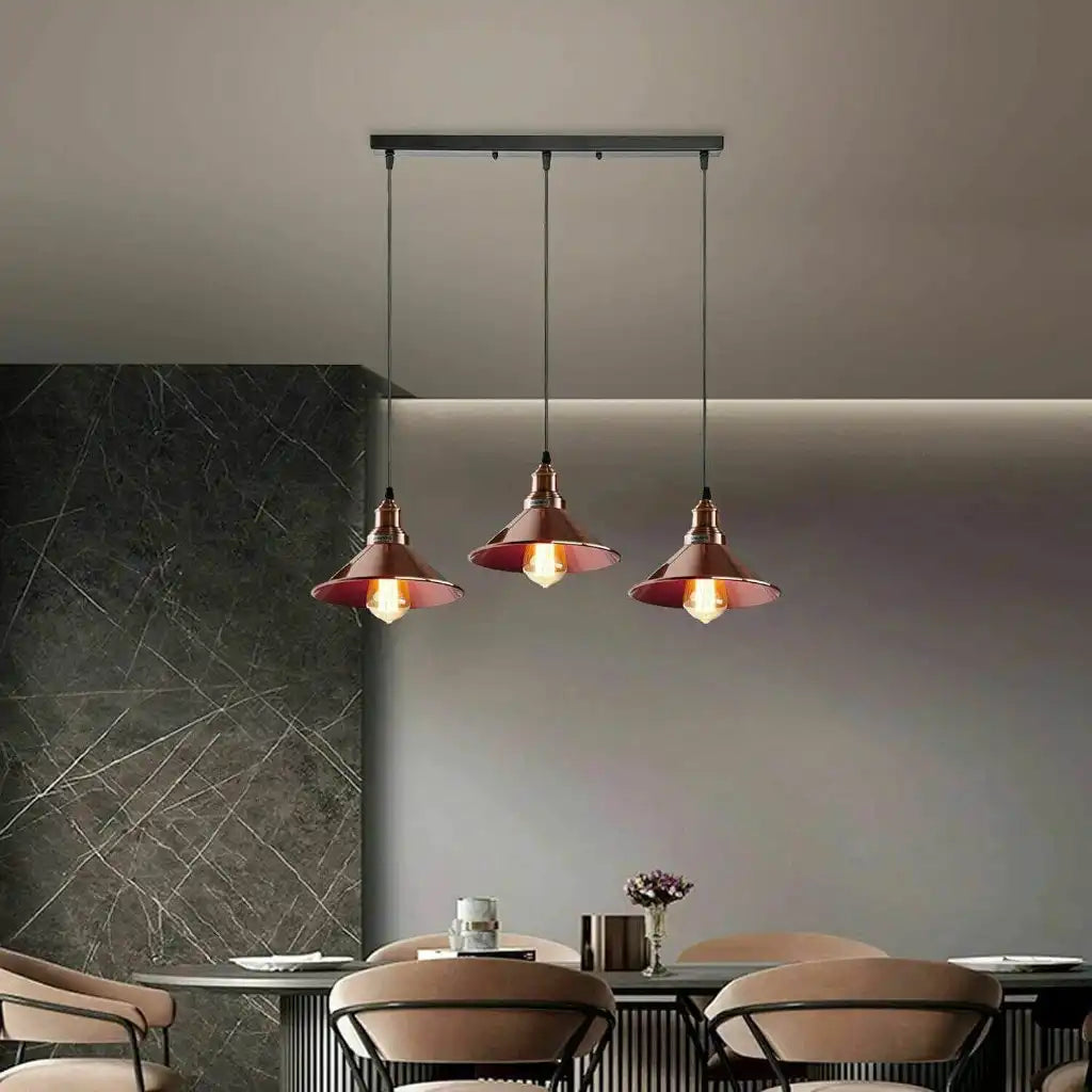 LEDSone Industrial Pendant Light with 3 Heads Cone Style Chandelier Home & Garden > Lighting > Lighting Fixtures > Ceiling Light Fixtures > Ceiling Lights > Metal Ceiling Lights > Pendant Lights emmy-jane-boutique.myshopify.com