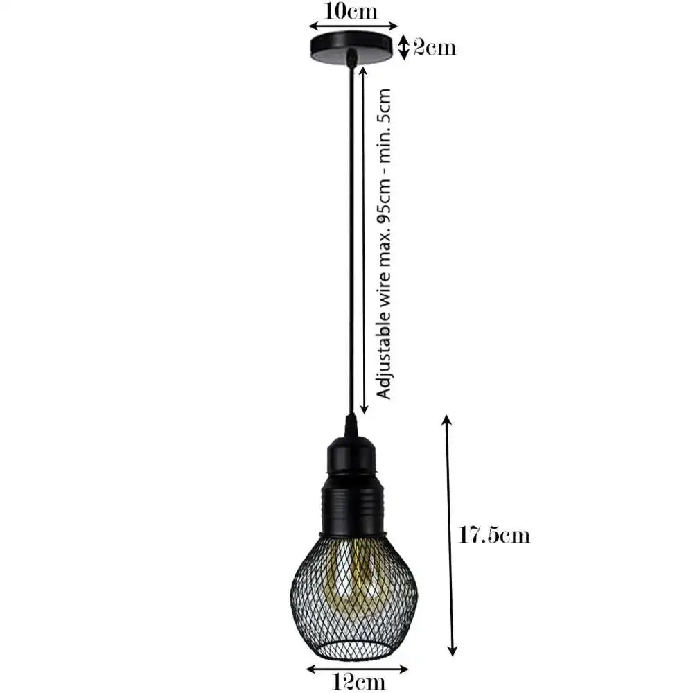 LEDSone Modern Ceiling Pendant Lamp Cage Fitting Black - Small Vintage Light Home & Garden > Lighting > Lighting Fixtures > Ceiling Light Fixtures emmy-jane-boutique.myshopify.com