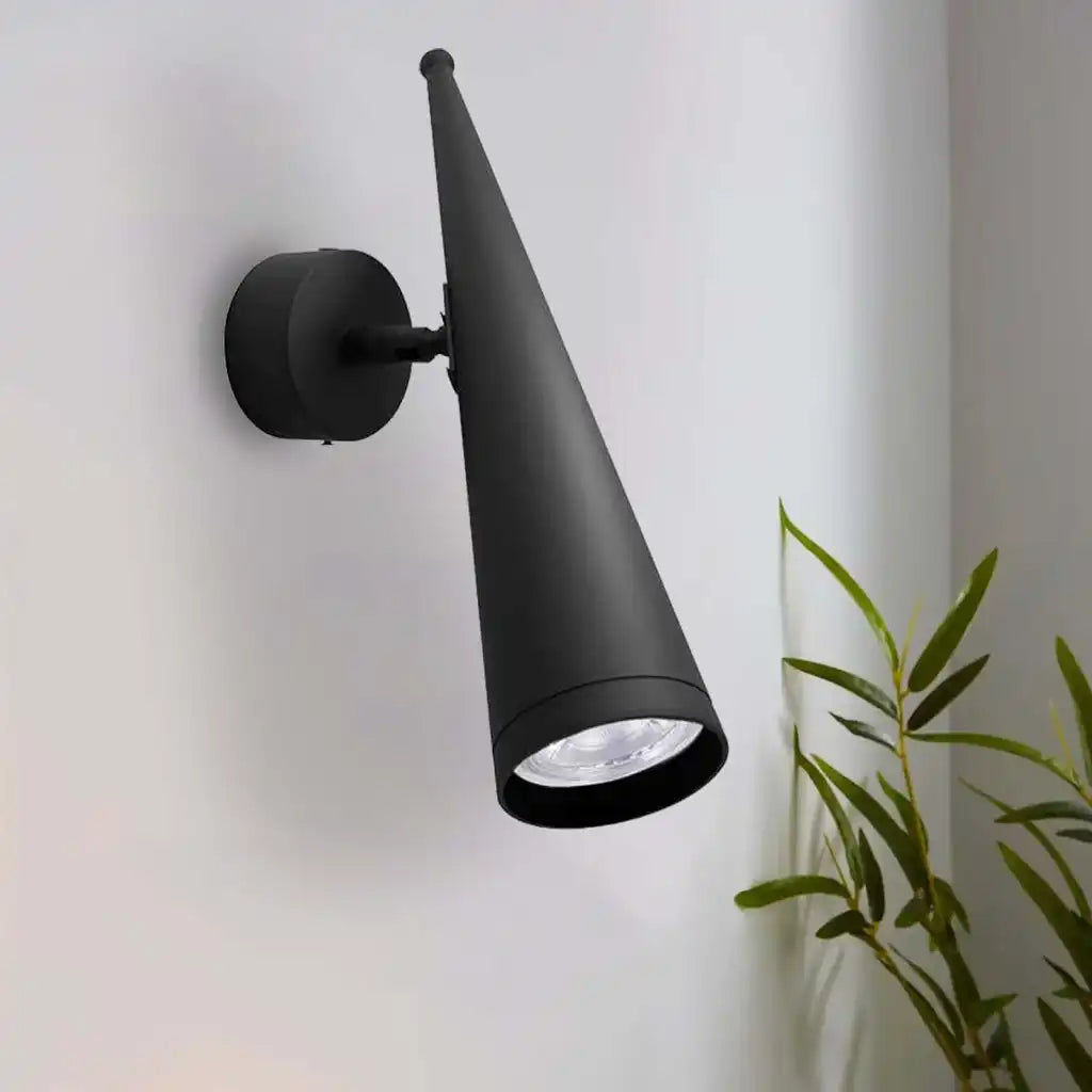 LEDSone Modern Black LED GU10 Wall Lamp with Cone Shade Home & Garden > Lighting > Lighting Fixtures > Wall Light Fixtures > Black Metal Wall Lights emmy-jane-boutique.myshopify.com
