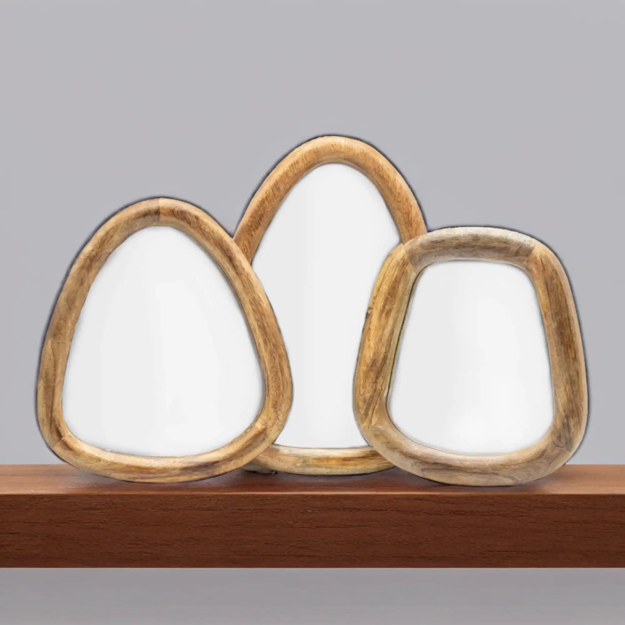 Ancient Wisdom Wooden Mirror Set of 3 - Natural Handmade Wood Mirror Home & Garden > Decor > Mirrors > Wooden Mirror Sets > Natural Mirrors > Handmade Mirrors > Wood Mirrors emmy-jane-boutique.myshopify.com