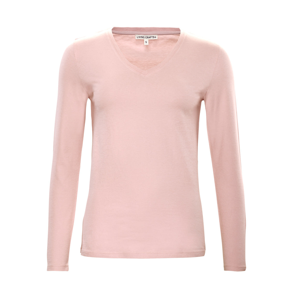 Pink long-sleeve shirt on a white background