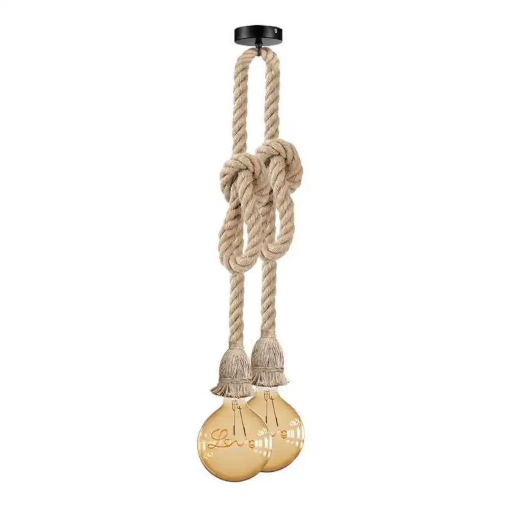 LEDSone Double Head Hemp Rope Pendant Light Home & Garden > Lighting > Lighting Fixtures > Ceiling Light Fixtures > Ceiling Lights > Pendant Lights > Hemp Rope Lights emmy-jane-boutique.myshopify.com