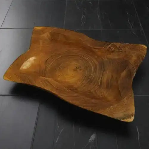 Emmy Jane Hand Carved Teak Wood Square Plates Serving Dish - approx 20cm Home & Garden > Decor > Decorative Plates > Wooden Serving Plates > Hand Carved Teak Wood Square Plates > Handcarved Wooden Serving Dish emmy-jane-boutique.myshopify.com