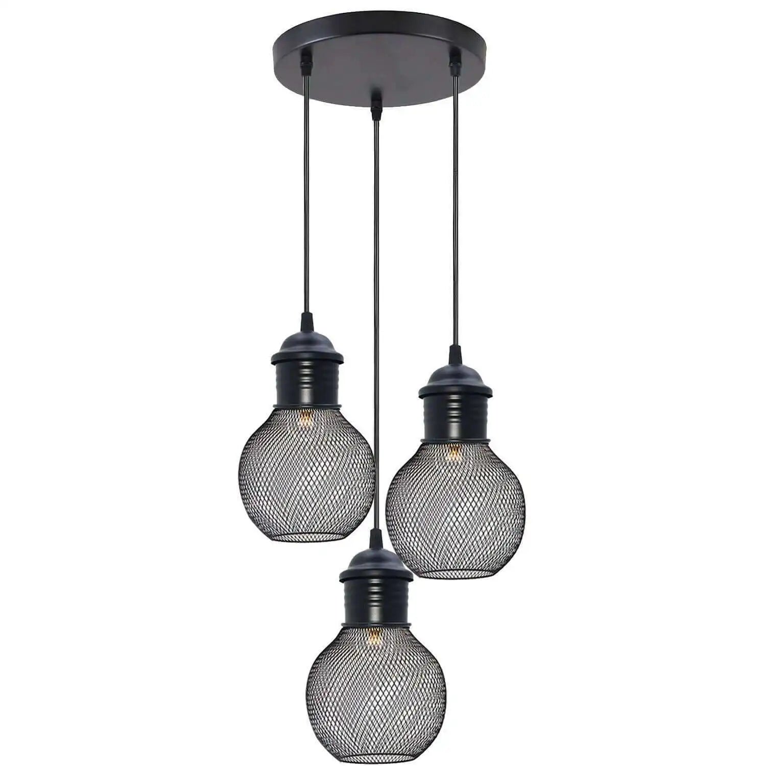 LEDSone 3 Head Retro Industrial Loft Cage Ceiling Pendant Light Home & Garden > Lighting > Lighting Fixtures > Ceiling Light Fixtures > Wire Cage Lights >3 Head Retro Industrial Loft Cage Ceiling Pendant Lights emmy-jane-boutique.myshopify.com