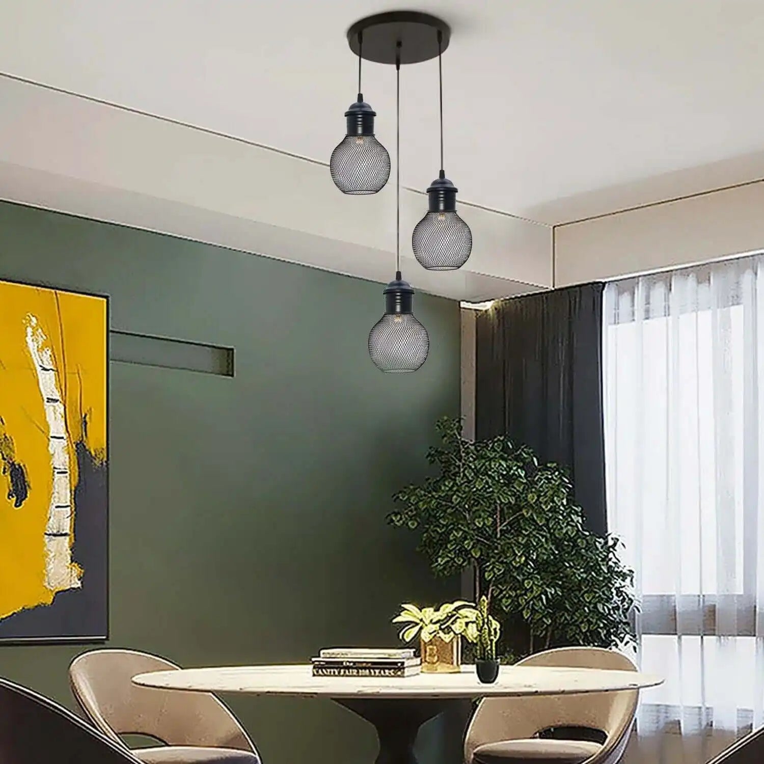 LEDSone 3 Head Retro Industrial Loft Cage Ceiling Pendant Light Home & Garden > Lighting > Lighting Fixtures > Ceiling Light Fixtures > Wire Cage Lights >3 Head Retro Industrial Loft Cage Ceiling Pendant Lights emmy-jane-boutique.myshopify.com