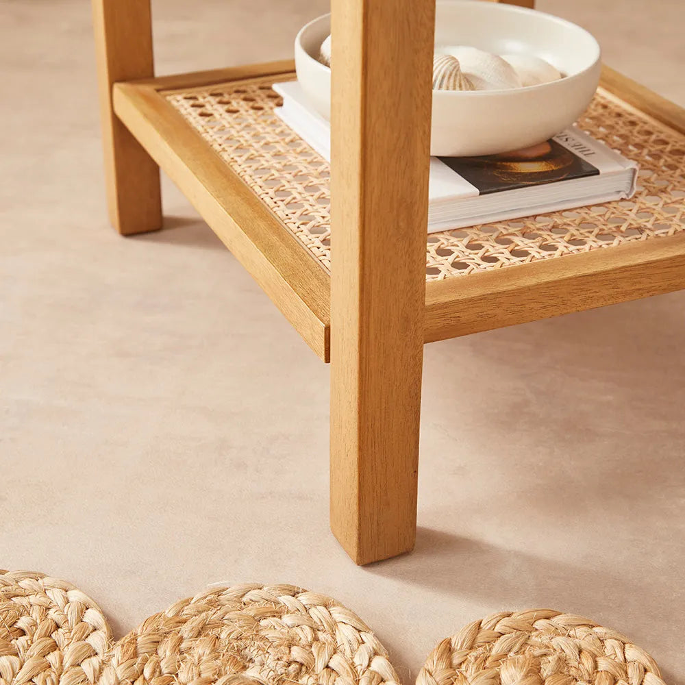 Fishe and Lilly Solid Wooden Nightstand Bali Rattan Bedside Table with 1 Drawer Furniture > Tables > Nightstands > Wooden Bedside Table > Natural Rattan Homeware > Bali Rattan Bedside Table with 1 Drawer emmy-jane-boutique.myshopify.com