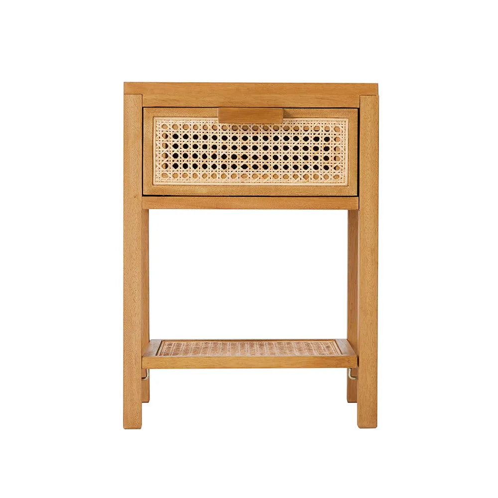 Fishe and Lilly Solid Wooden Nightstand Bali Rattan Bedside Table with 1 Drawer Furniture > Tables > Nightstands > Wooden Bedside Table > Natural Rattan Homeware > Bali Rattan Bedside Table with 1 Drawer emmy-jane-boutique.myshopify.com
