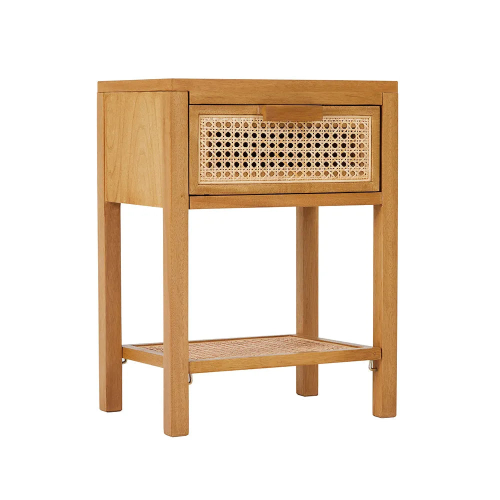 Fishe and Lilly Solid Wooden Nightstand Bali Rattan Bedside Table with 1 Drawer Furniture > Tables > Nightstands > Wooden Bedside Table > Natural Rattan Homeware > Bali Rattan Bedside Table with 1 Drawer emmy-jane-boutique.myshopify.com