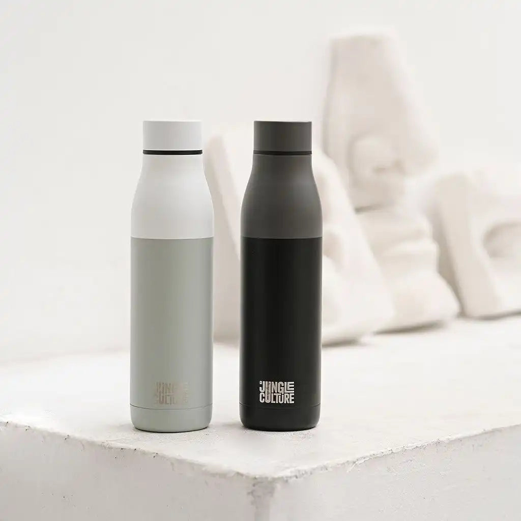 Jungle Culture Stainless Steel Water Bottle - Matt Black or White - Bottle for Life Home & Garden > Kitchen & Dining > Food & Beverage Carriers > Water Bottles > Eco-Friendly Water Bottles emmy-jane-boutique.myshopify.com