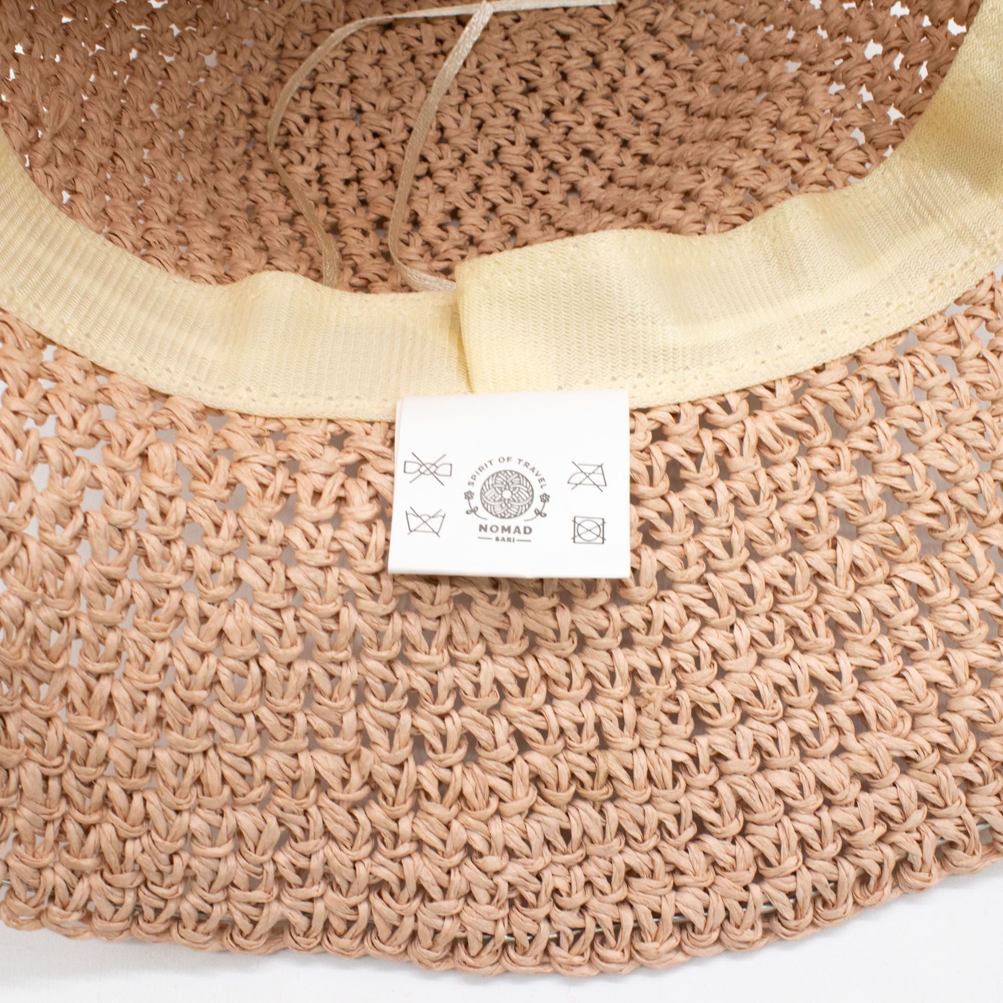 Blush pink floppy straw hat