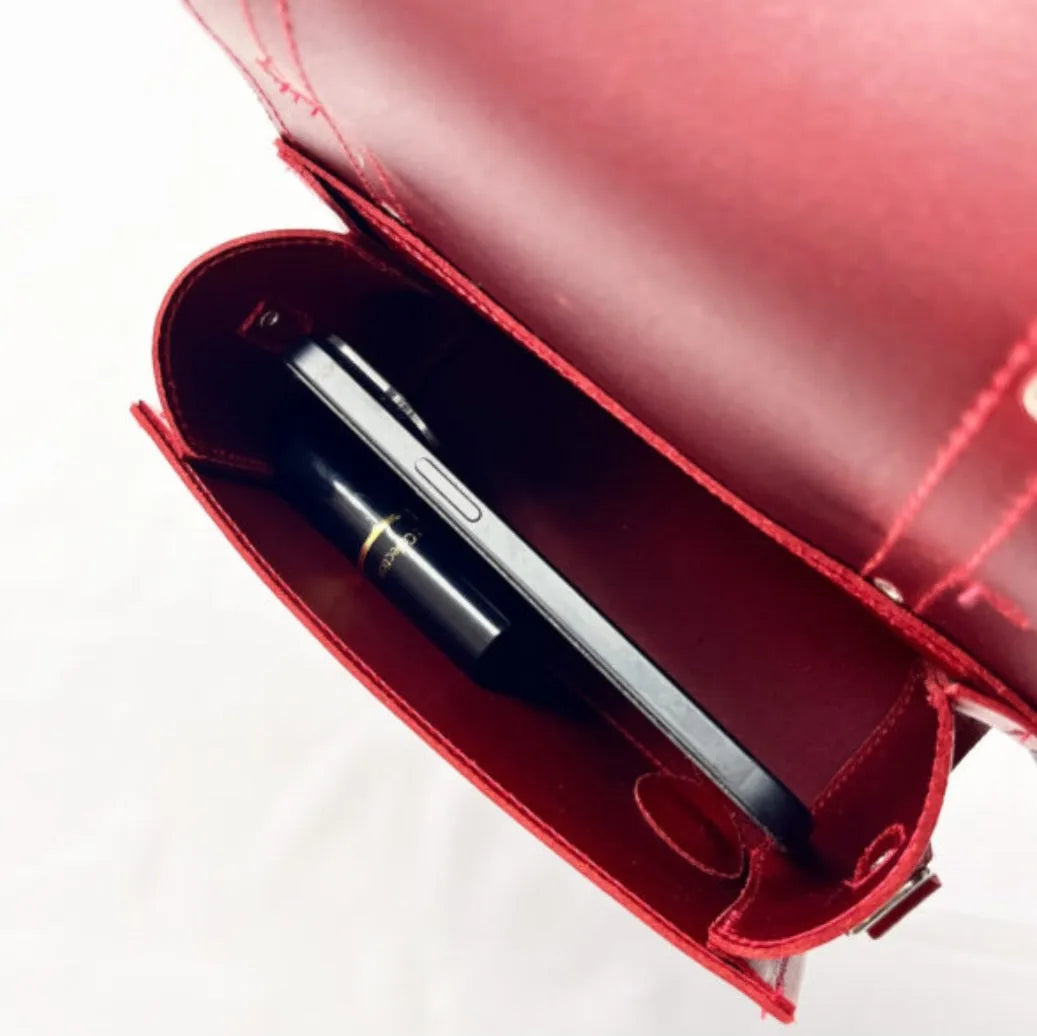 Zatchels Handmade Leather Bowler Bag - Red Cross Body Bag Clothing & Accessories > Handbags, Wallets & Cases > Handbags > Handmade Handbags > Leather Handbags > Handmade Leather Bowler Bag > Red Cross Body Bag emmy-jane-boutique.myshopify.com