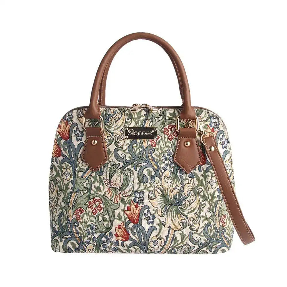 Signare Tapestry William Morris Golden Lily - Convertible Handbag Apparel & Accessories > Handbags, Wallets & Cases > Handbags > Shoulder Bags >William Morris Golden Lily Bags > Convertible Handbags emmy-jane-boutique.myshopify.com