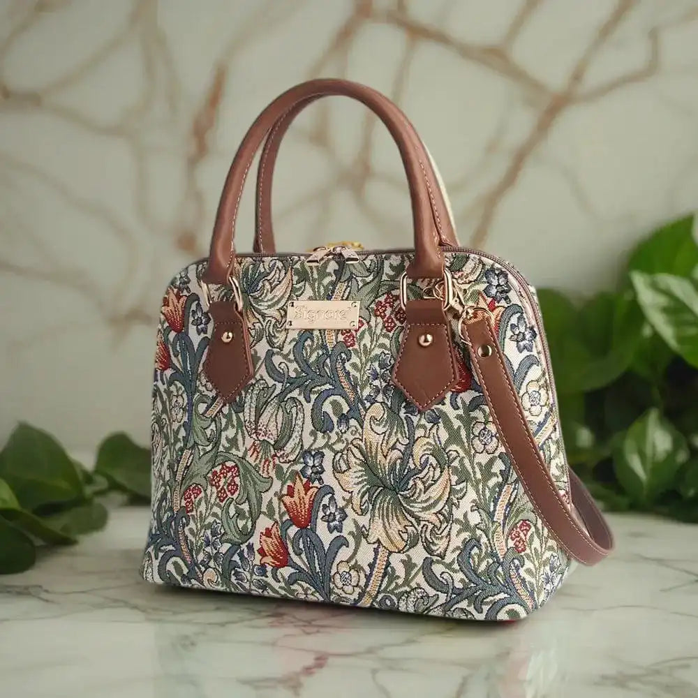 Signare Tapestry William Morris Golden Lily - Convertible Handbag Apparel & Accessories > Handbags, Wallets & Cases > Handbags > Shoulder Bags >William Morris Golden Lily Bags > Convertible Handbags emmy-jane-boutique.myshopify.com
