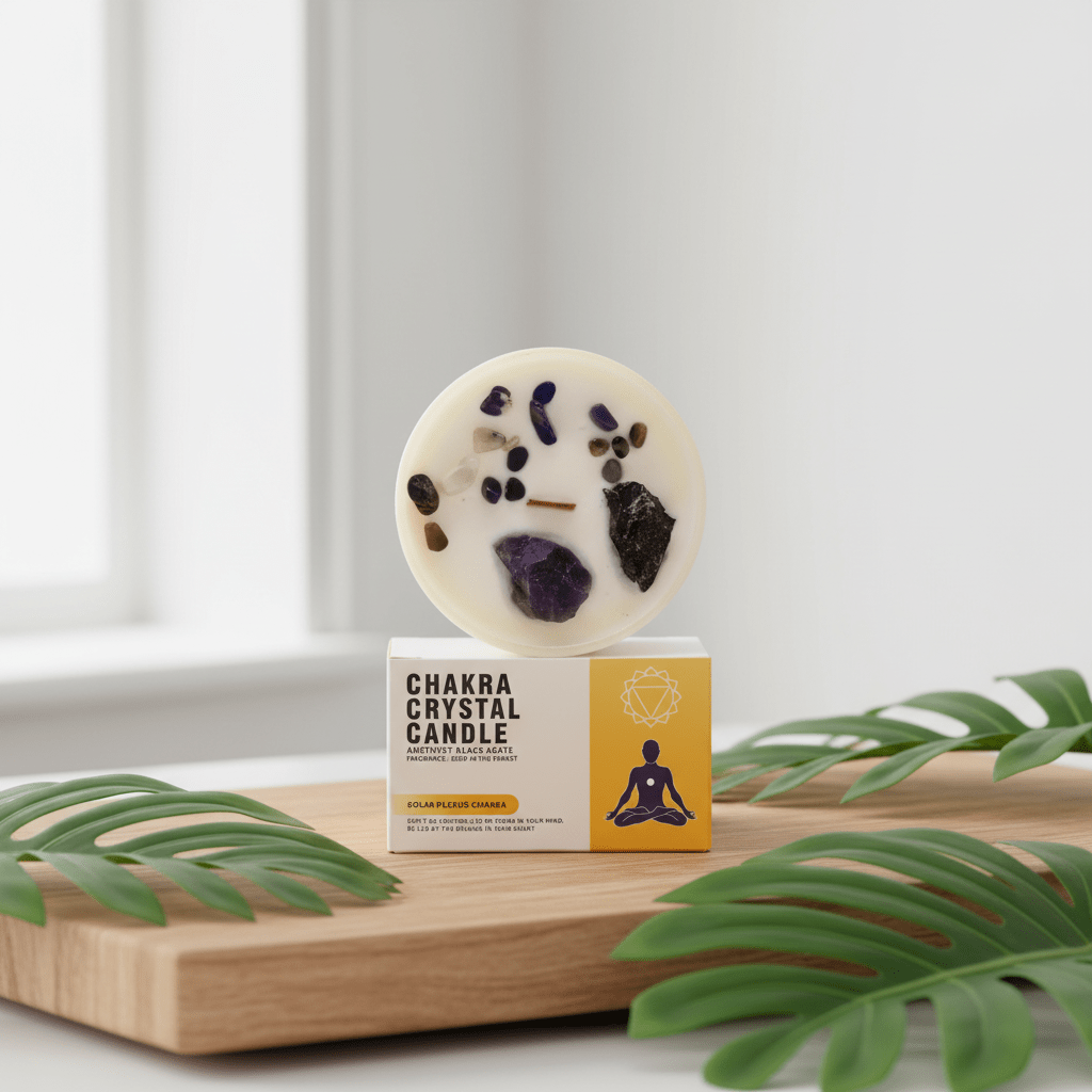 Crystal Candles - Chakra - Scented Soy Wax Jar Candles Infused With Gemstones