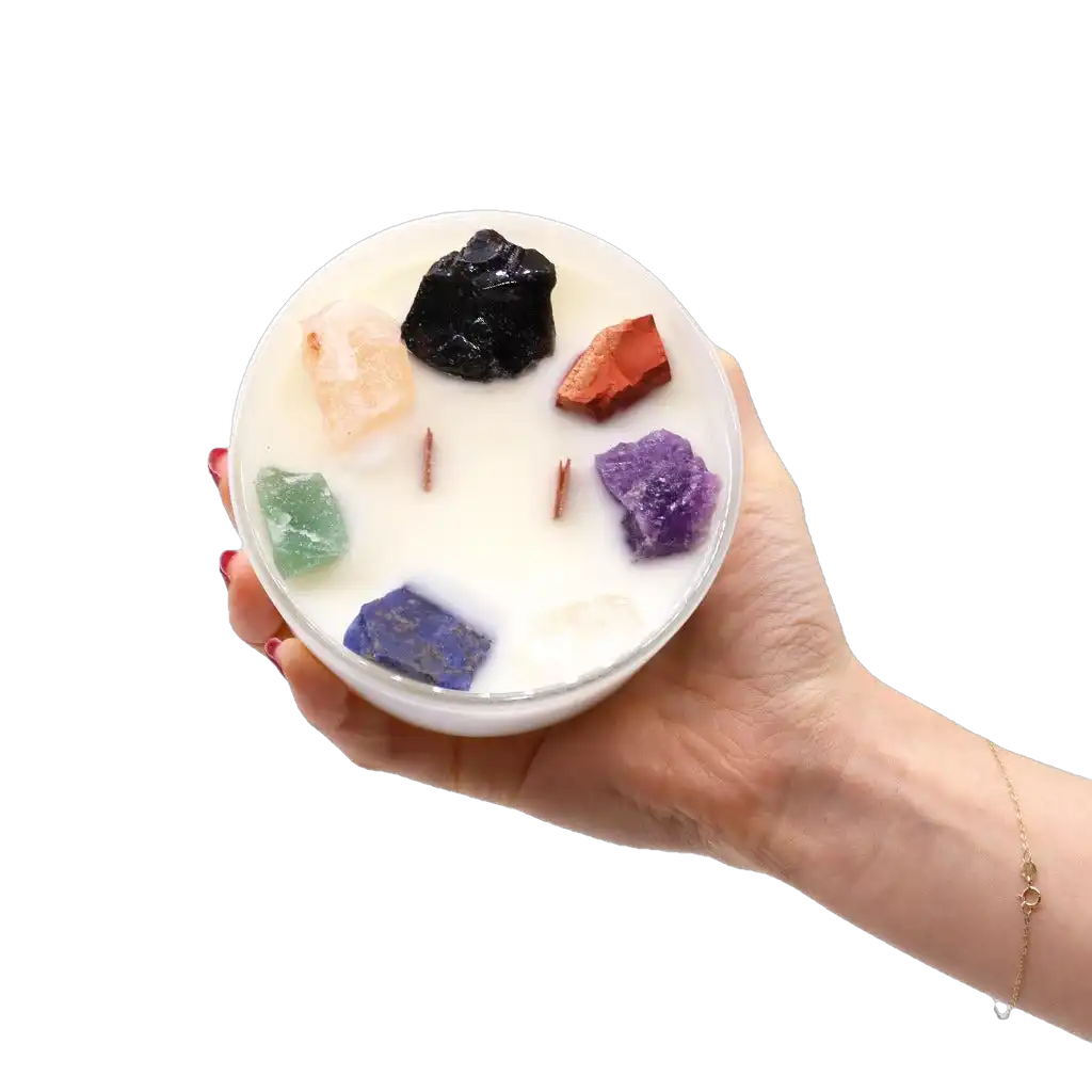 Ancient Wisdom Crystal Candles - Chakra - Scented Soy Wax Jar Candles Infused With Gemstones Home & Garden > Decor > Home Fragrances > Candles > Gemstone Candles > Crystal Candles > Chakra Candles > Scented Soy Wax Jar Candles Infused With Gemstones emmy-jane-boutique.myshopify.com
