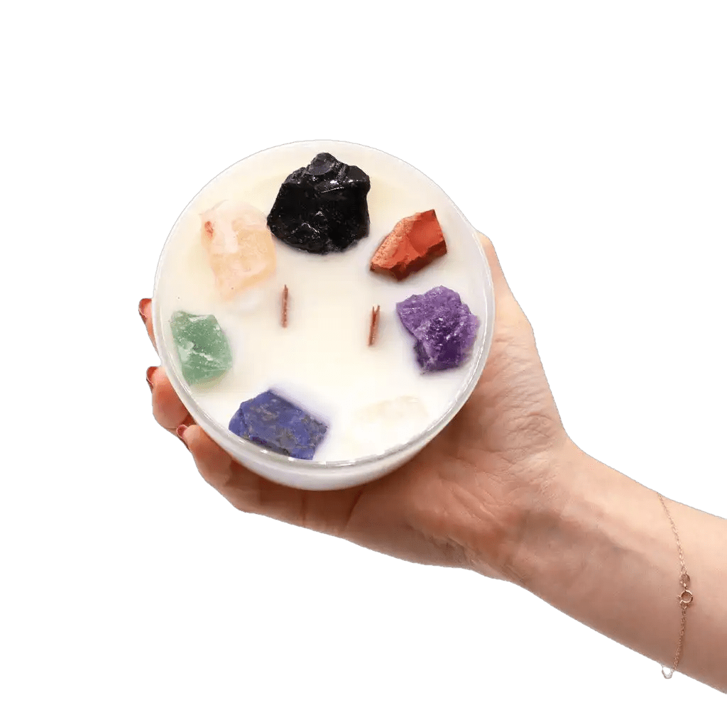 Ancient Wisdom Crystal Candles - Chakra - Scented Soy Wax Jar Candles Infused With Gemstones Home & Garden > Decor > Home Fragrances > Candles > Gemstone Candles > Crystal Candles > Chakra Candles > Scented Soy Wax Jar Candles Infused With Gemstones emmy-jane-boutique.myshopify.com