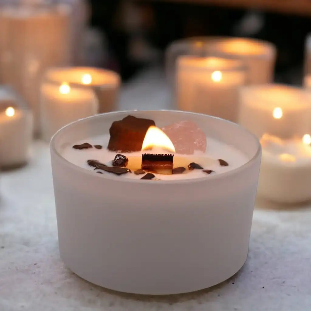 Ancient Wisdom Crystal Candles - Chakra - Scented Soy Wax Jar Candles Infused With Gemstones Home & Garden > Decor > Home Fragrances > Candles > Gemstone Candles > Crystal Candles > Chakra Candles > Scented Soy Wax Jar Candles Infused With Gemstones emmy-jane-boutique.myshopify.com