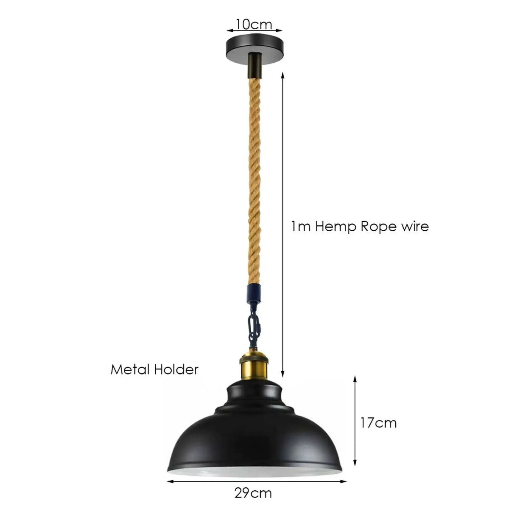 LEDSone UK Ltd Ceiling Lights Black Metal Ceiling Pendant Light Hemp Rope Home & Garden > Lighting > Lighting Fixtures > Ceiling Light Fixtures > Ceiling Lights Black > Metal Ceiling Lights > Pendant Lights > Hemp Rope Lights emmy-jane-boutique.myshopify.com