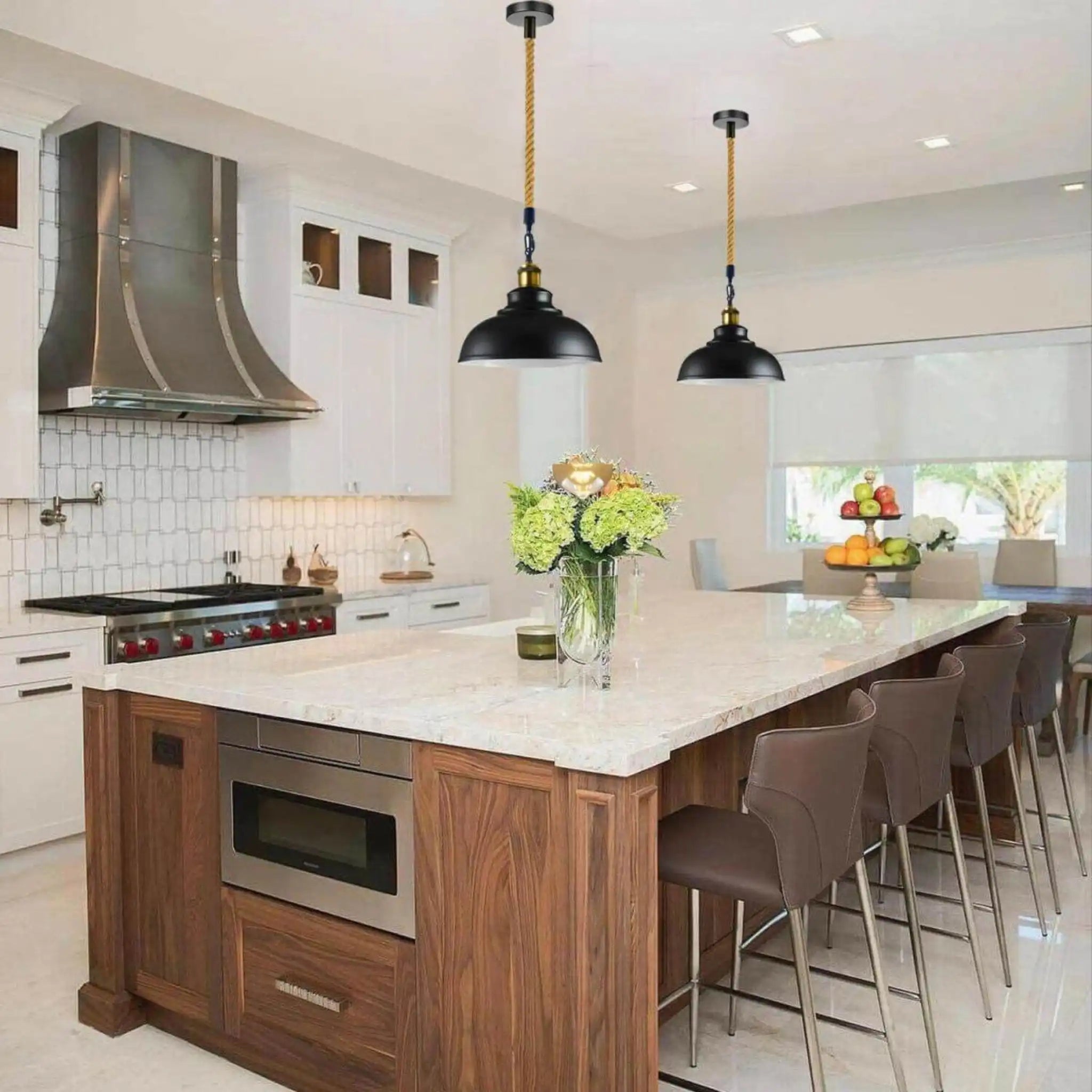 LEDSone UK Ltd Ceiling Lights Black Metal Ceiling Pendant Light Hemp Rope Home & Garden > Lighting > Lighting Fixtures > Ceiling Light Fixtures > Ceiling Lights Black > Metal Ceiling Lights > Pendant Lights > Hemp Rope Lights emmy-jane-boutique.myshopify.com