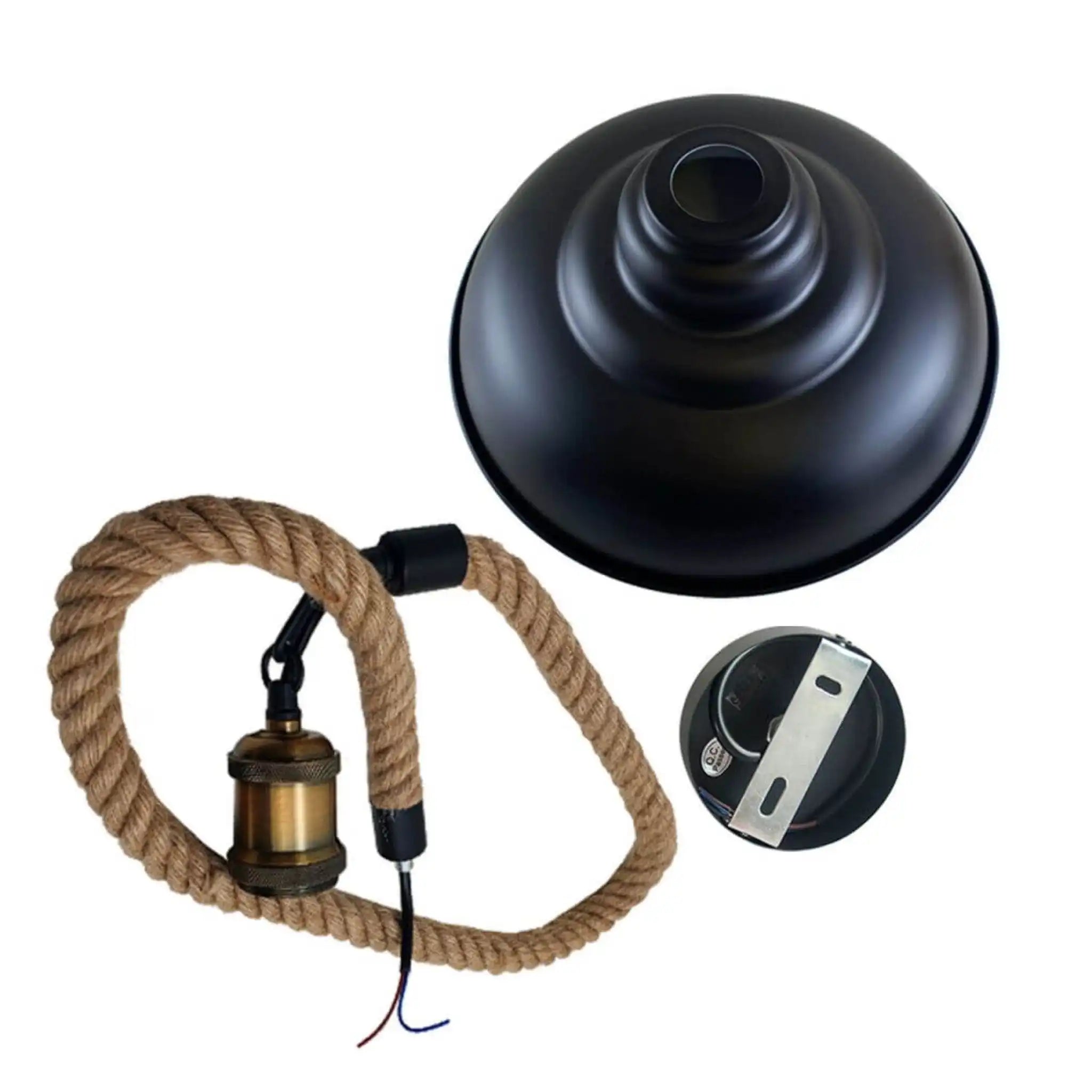 LEDSone UK Ltd Ceiling Lights Black Metal Ceiling Pendant Light Hemp Rope Home & Garden > Lighting > Lighting Fixtures > Ceiling Light Fixtures > Ceiling Lights Black > Metal Ceiling Lights > Pendant Lights > Hemp Rope Lights emmy-jane-boutique.myshopify.com