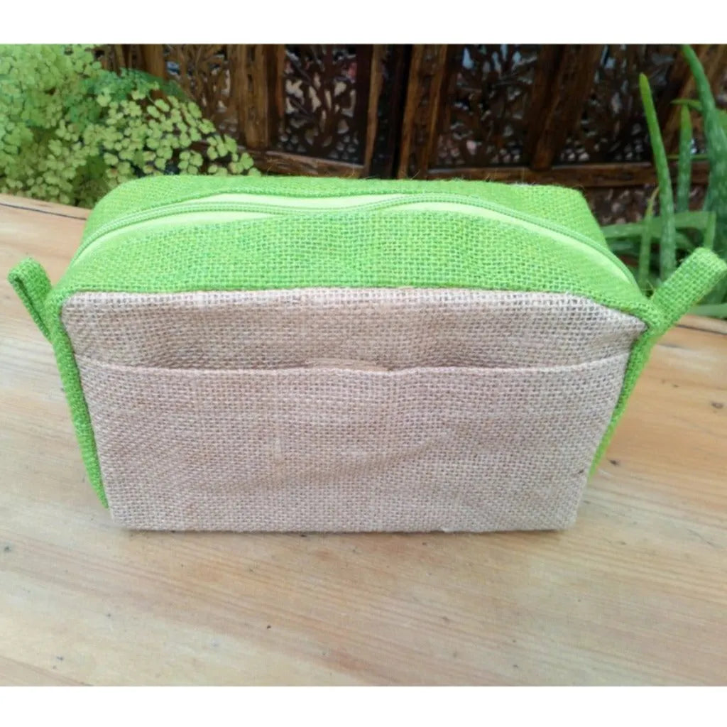 Ancient Wisdom Sustainable Jute Toiletry bags - Green Lavender or Natural Make Up Bag Luggage & Bags > Cosmetic & Toiletry Bags > Make-up & Cosmetic Bags > Natural Jute Toiletry bags emmy-jane-boutique.myshopify.com