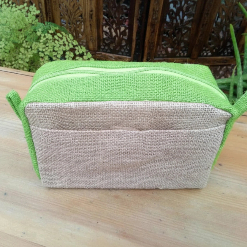Ancient Wisdom Sustainable Jute Toiletry bags - Green Lavender or Natural Make Up Bag Luggage & Bags > Cosmetic & Toiletry Bags > Make-up & Cosmetic Bags > Natural Jute Toiletry bags emmy-jane-boutique.myshopify.com