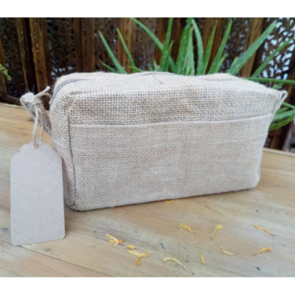 Ancient Wisdom Sustainable Jute Toiletry bags - Green Lavender or Natural Make Up Bag Luggage & Bags > Cosmetic & Toiletry Bags > Make-up & Cosmetic Bags > Natural Jute Toiletry bags emmy-jane-boutique.myshopify.com