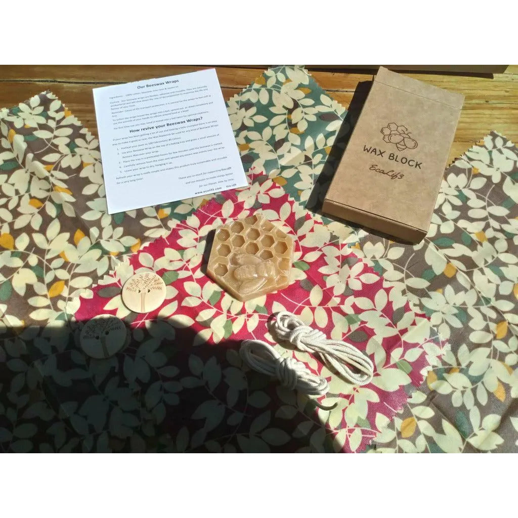 Emmy Jane Boutique Ecolif3 - Reusable Organic Beeswax Food Wraps - Pack of 4 3110 - Home & Garden > Kitchen & Dining > Food Storage > Food Wraps > Wax Wraps emmy-jane-boutique.myshopify.com